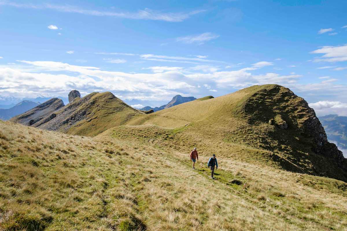 Hoch oben zeigt sich die Schrattenfluh von ihrer lieblichen Seite.