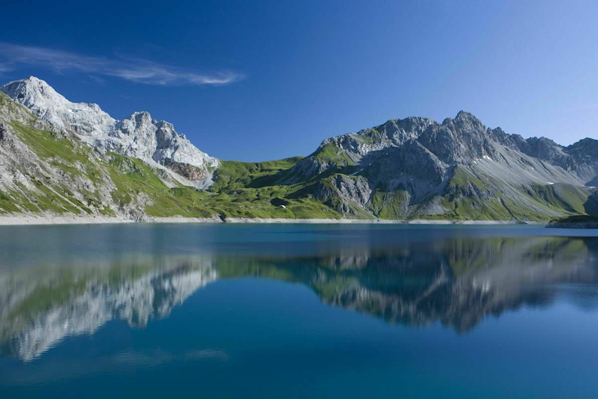 3D-Kartenausschnitt der Wasserwanderung am Lünersee in Vorarlberg
