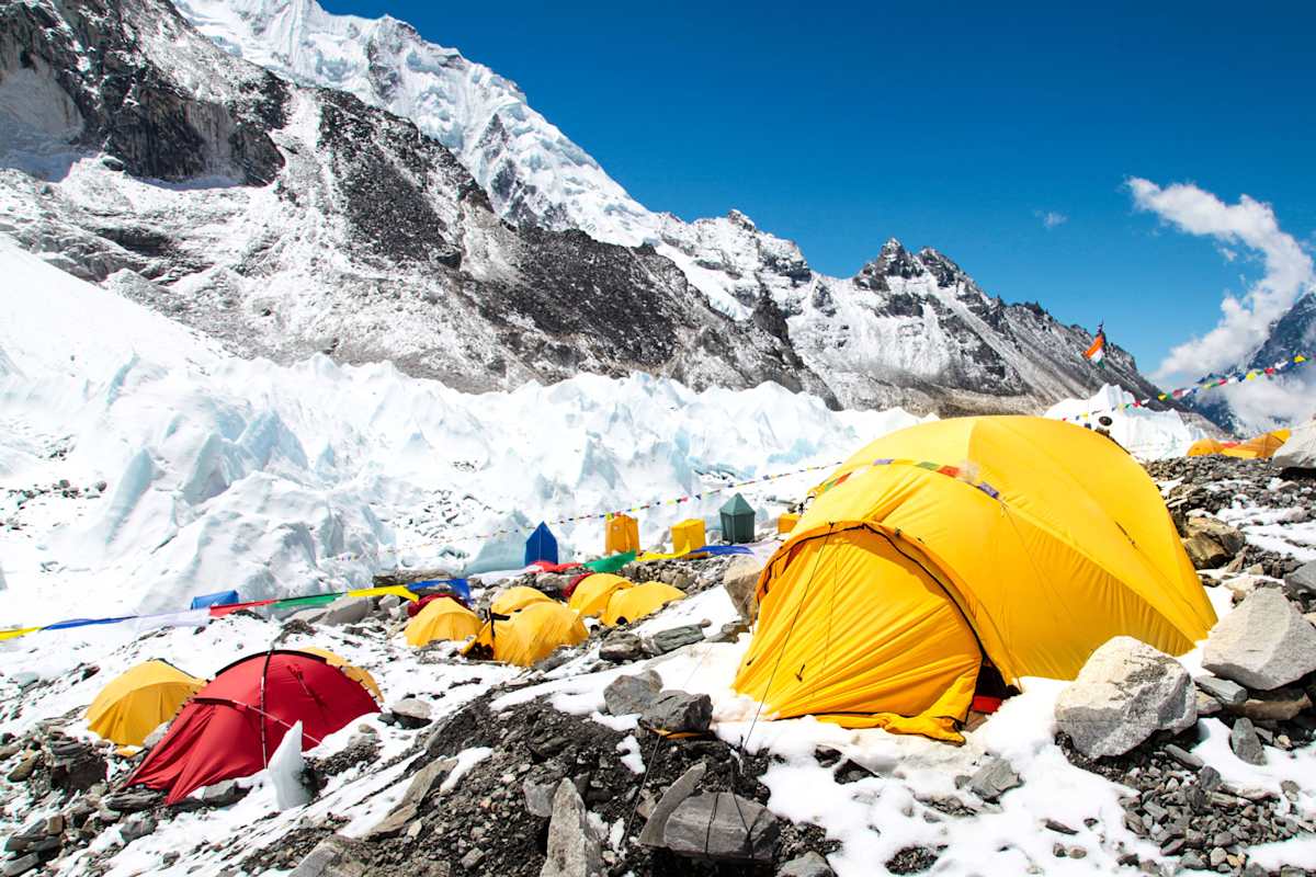 Basecamp am Mount everest in Nepal im Himalaya