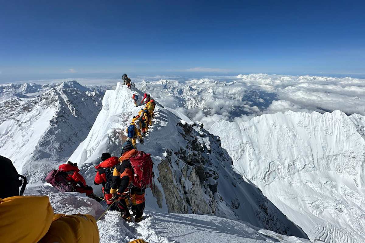 Mount Everest Stau Gipfel