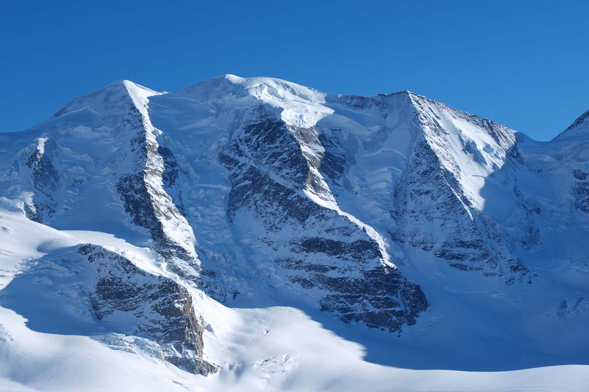 Nordwand des Piz Palü im Grenzgebiet von Italien und der Schweiz