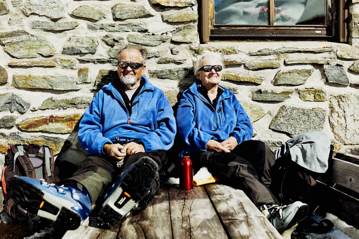 Gisela und Gustav Nachtigal aus Bremen gehen hier seit mehr als 60 Jahren Skitouren.