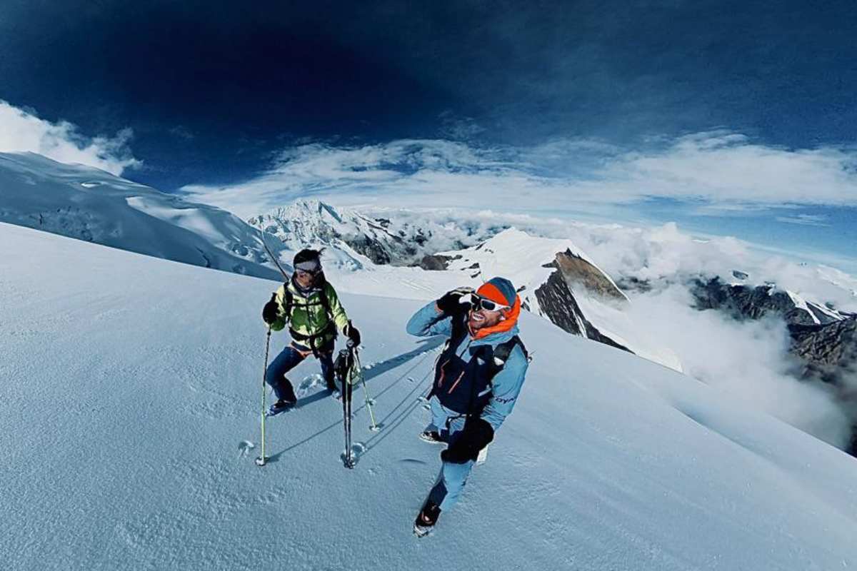 Prakash Sherpe und Benedikt Böhm am Himlung Himal