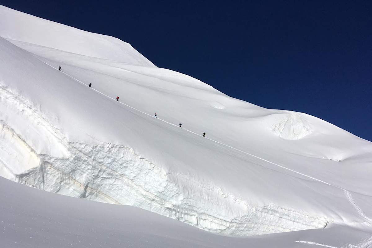Beeindruckend und spaltenreich ist die Tour über den Persgletscher.