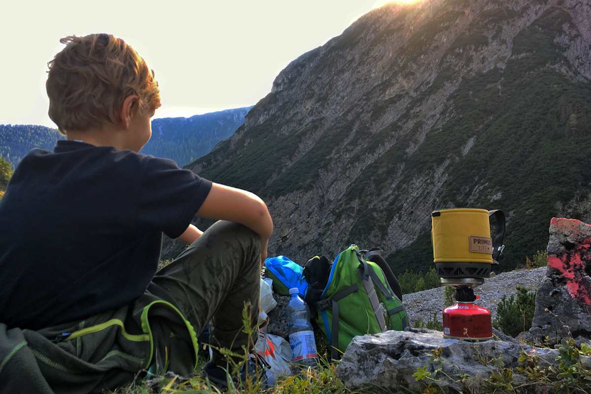 Der Primus Lite+ ist ein kleiner Systemkocher mit kleinem Packmaß, ideal für Teewasser oder ein schnelles Gericht.