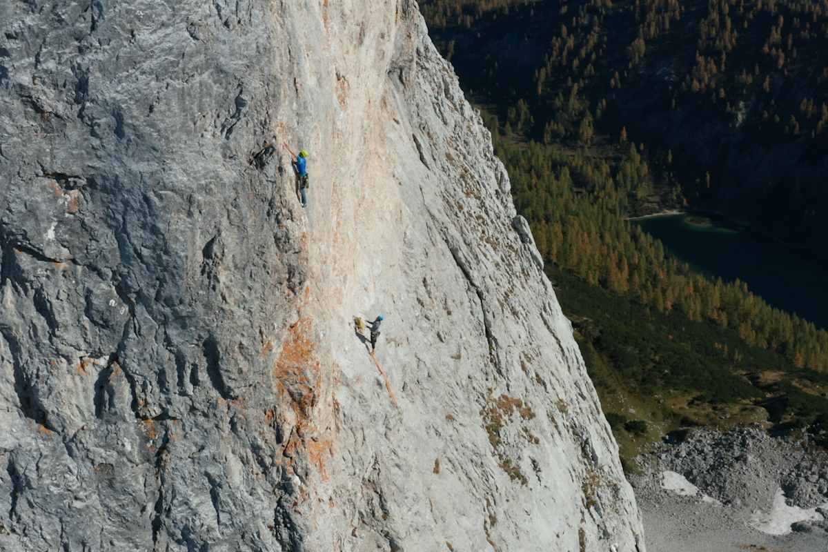 Kletterer an der Sturzhanh Westwand im Ausseerland