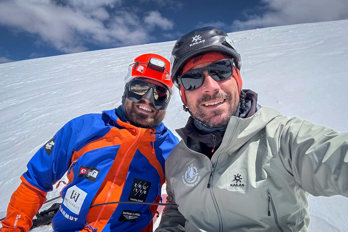 Geschafft! Lukas Wörle und Aleš Česen Gipfel des Cherireen Sar