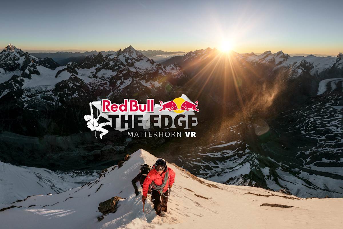 Bergsteiger am Gipfelgrat des Matterhorns