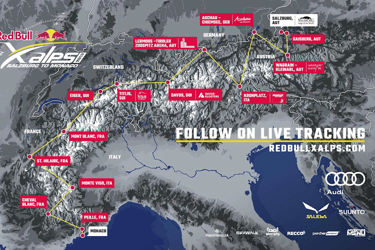 Die Route des Red Bull X-Alps 2019