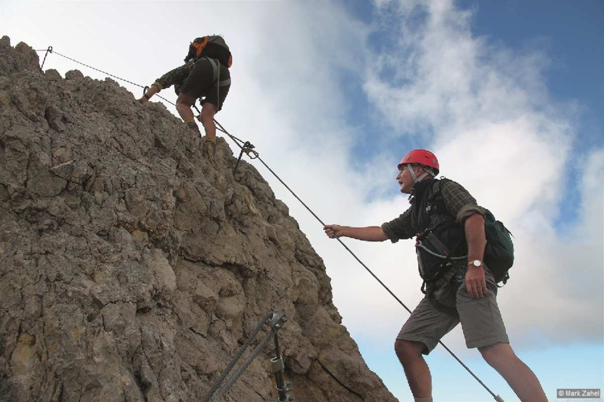 Im Rotwandklettersteig in den Dolomiten