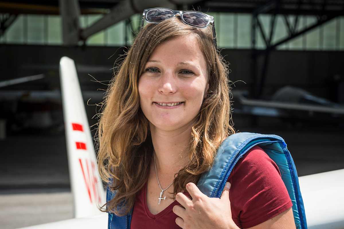 Die Pilotin Elisa Bretterebner.