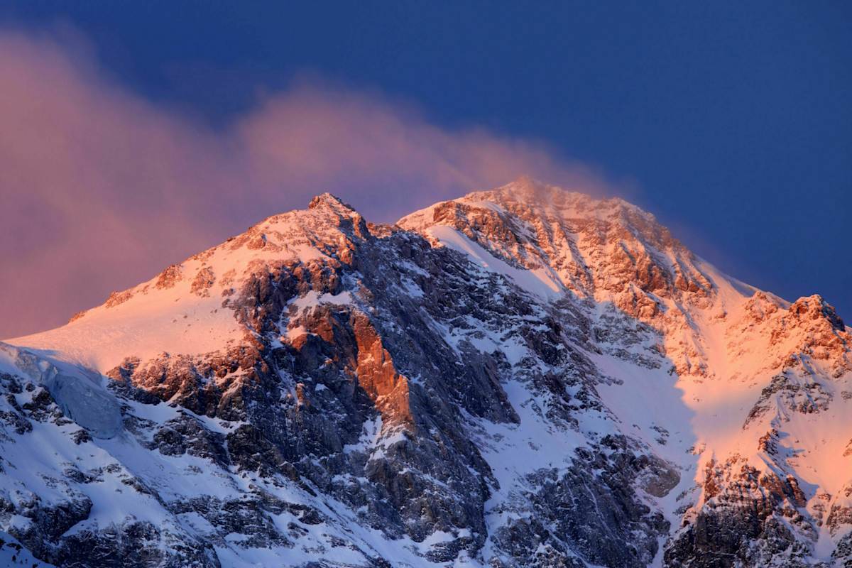 Sonnenuntergang in der Ortler-Gruppe in Südtirol