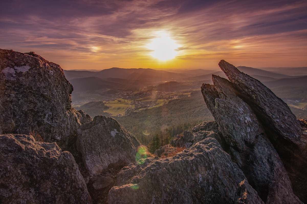 So schön ist der Sonnenuntergang am Osser.