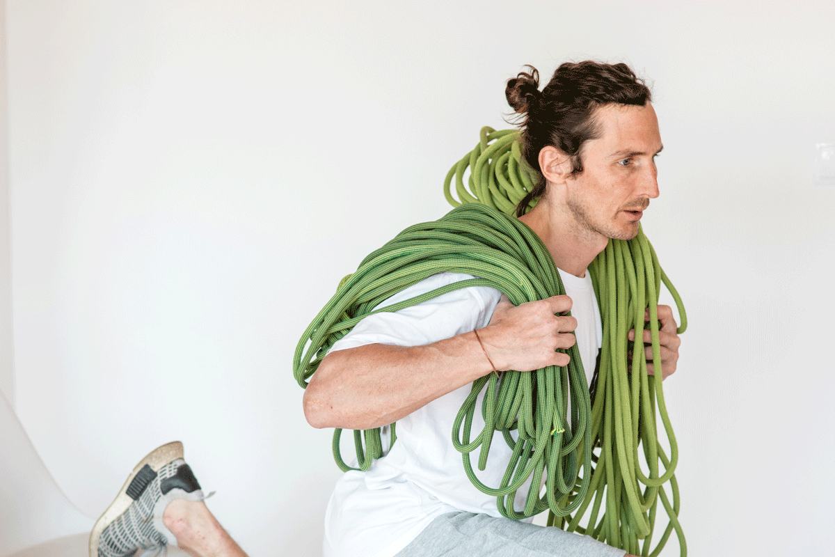 Squat Lunges mit Kletterseilen als Zusatzgewicht