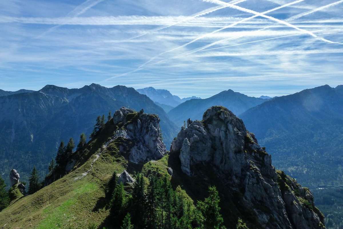 Blick vom Pürschling in Richtung Zugspitze