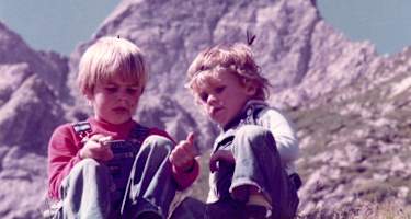 Christoph Schimpfössl als Kind vor der Paseierspitze