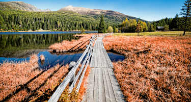Der Prebersee mit Preber und dem Moorlehrpfad