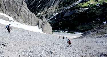 Bergsteiger im freien Gelände