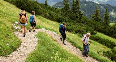 Bergab gehen Wanderer