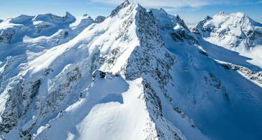 Biancograt auf den Piz Bernina vom Flugzeug aus fotografiert