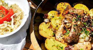 Tiroler Gröstl mit Krautsalat von der Coburger Hütte