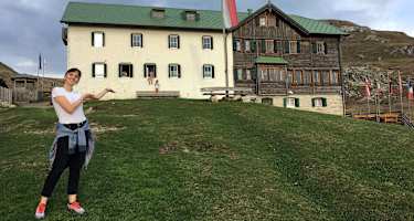 Bergwelten Praktikantin Julia angekommen auf der Schlüterhütte