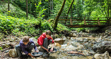 Goldwaschen in der Rehbachklamm