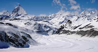 Monte Rosa Runde: Über den Gornergletscher führt die Abfahrt zurück nach Zermatt 