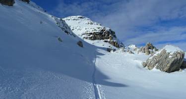 Skitour: Auf dem Weg zur Östlichen Puezspitze in den Dolomiten