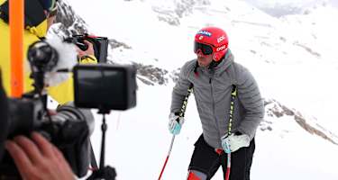Bode Miller bei Dreharbeiten