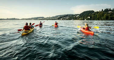 Mit den Kajaks am Vierwaldstättersee.