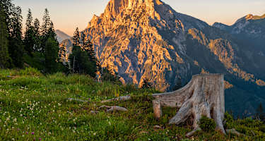 Der Kleine und Große Ödstein im Abendlicht 