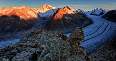 Berner Alpen: Aletschgletscher mit Aletschhorn
