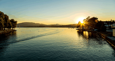 Blick von Seewalchen am Attersee im Salzkammergut