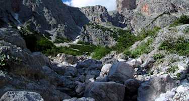 Steiler Abstieg vom Riemannhaus