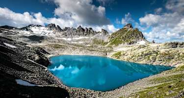Der Wildsee unterhalb des Pizolgipfel und der Grauen Hörner