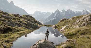 Wanderer vor dem Lac Blanc