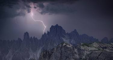Gewitter Berge Dolomiten Blitz