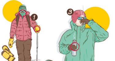 Erfrierungen schützen Bergwelten Illustration