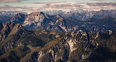 Die Julischen Alpen an der Grenze von Österreich, Slowenien und Italien.