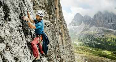 Alpinklettern am Sellajoch, Südtirol