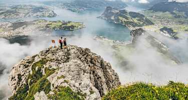 Aussicht von der Rosegg am Pilatus auf den Vierwaldstättersee