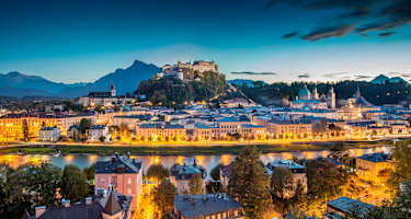 Stadt Salzburg Abenddämmerung