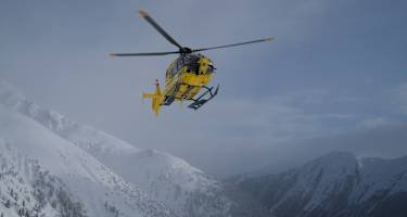 Notarzthubschrauber im Anflug.