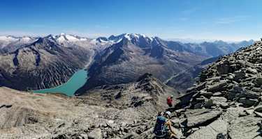 Bergsteiger im freien Gelände