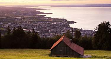 Blick auf Rorschach und den Bodensee in St. Gallen