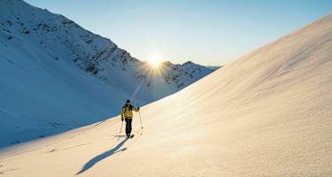 Skitourengeher in Lenzerheide, Schweiz
