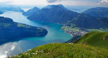 Blick auf den Vierwaldstättersee bei Luzern in der Schweiz