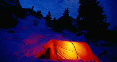 Winter: Zelten im Karwendel-Gebirge