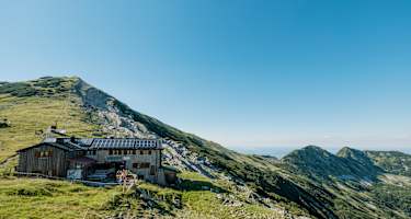 Die Weilheimer Hütte auf 1.946 m Höhe